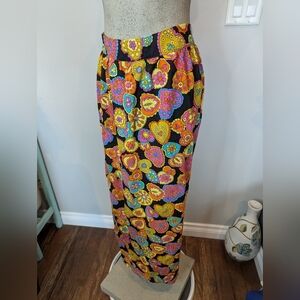 Vintage Psychedelic Maxi Skirt, 60s Hippie Maxi Skirt Size XS Women